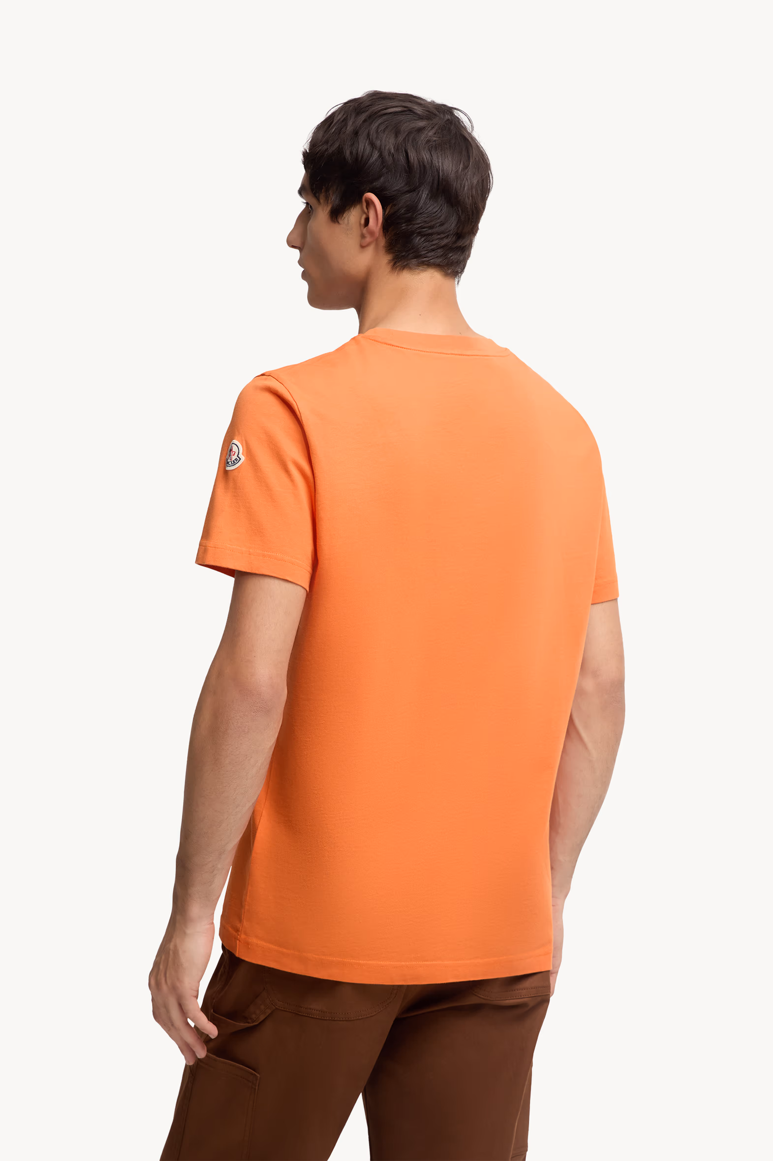 Monogram Cotton T-Shirt Men Orange Moncler 5